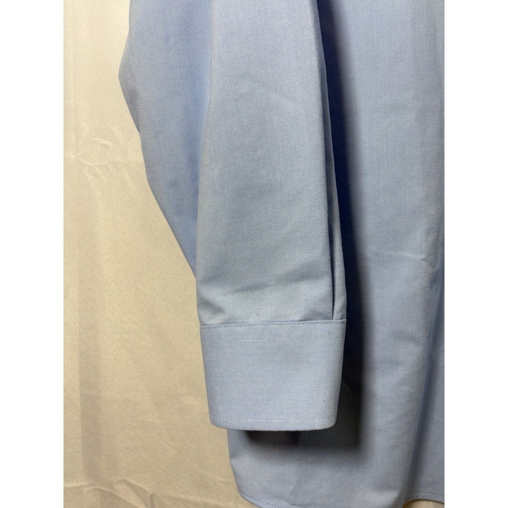 Stafford Coolmax Dress Shirt Men XL 17-17.5 34-35 Regular Fit Long Sleeve Blue - Picture 7 of 13